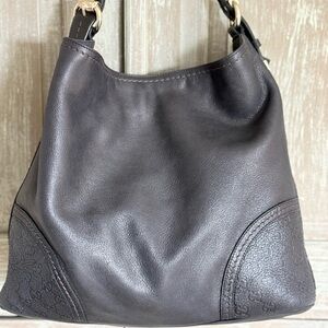 Gucci Black Leather Hobo Bag with Gold Hardware